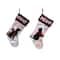 Glitzhome® 21" LED Embroidered Cat & Dog Linen Christmas Stockings, 2ct.